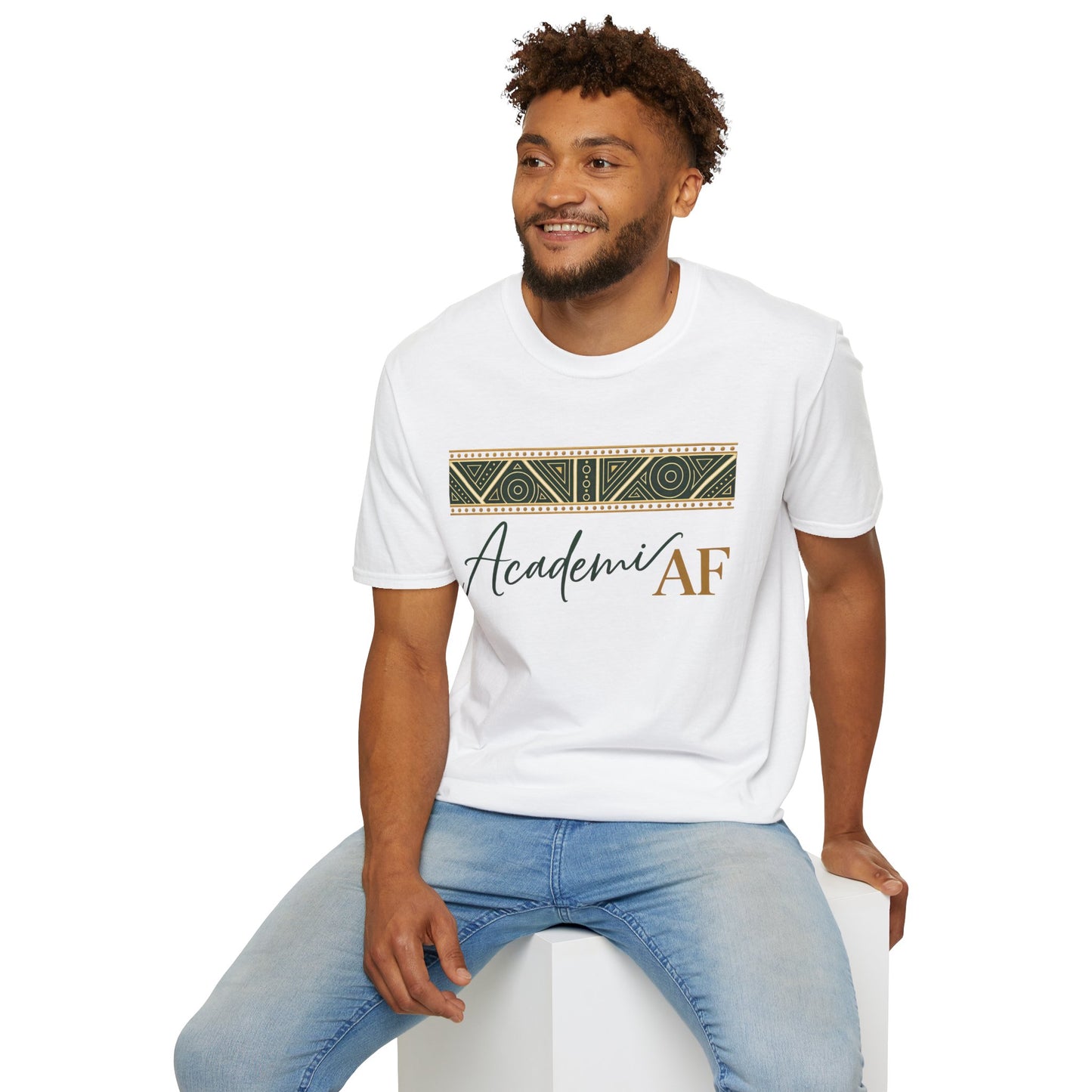 Academic AF T-Shirt | Boho Geometric Band, Script Typography