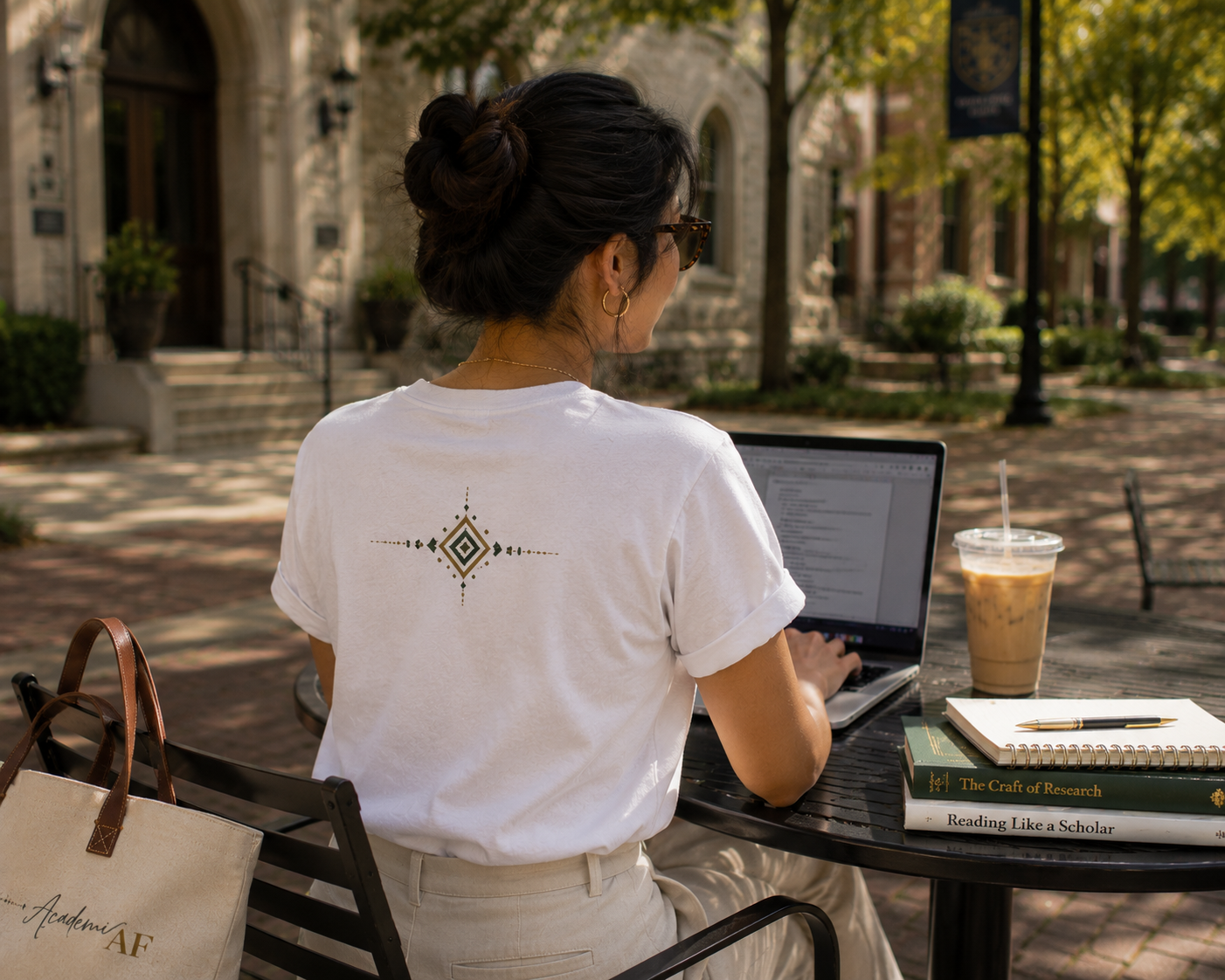 Academic AF T-Shirt | Boho Geometric Band, Script Typography